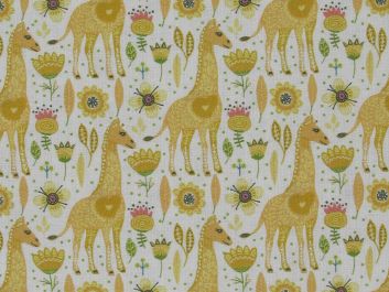 Floral Giraffe Cotton Print
