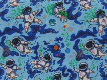 Flying Spaceman Digital Cotton Print