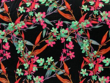 Forest Weave Printed Cotton Sateen, Black