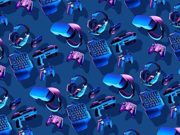 Gamer Series Cotton Print, Controller Virtual Reality