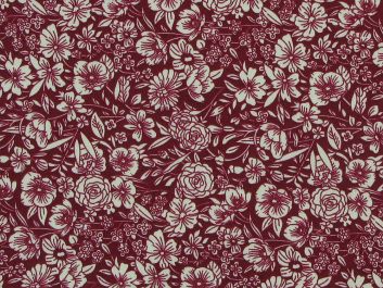 Garden Doodle Cotton Poplin Print, Claret
