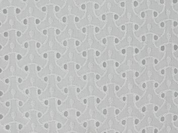 Geo Weave Scalloped Edge Embroidered Anglaise, White