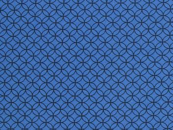 Geometric Circular Chain Cotton Print, Cobalt
