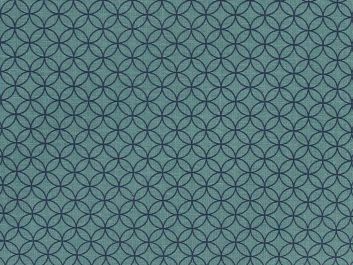 Geometric Circular Chain Cotton Print, Teal