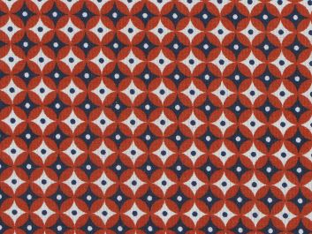 Geometric Circular Eye Cotton, Red