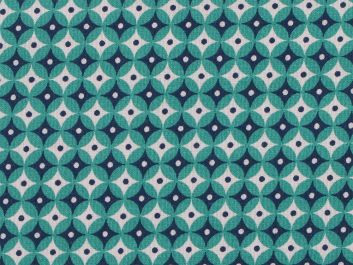 Geometric Circular Eye Cotton, Turquoise