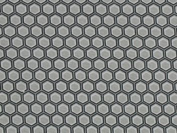 Geometric Honeycomb Cotton Print, Grey