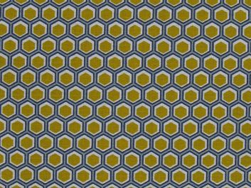Geometric Honeycomb Cotton Print, Mustard