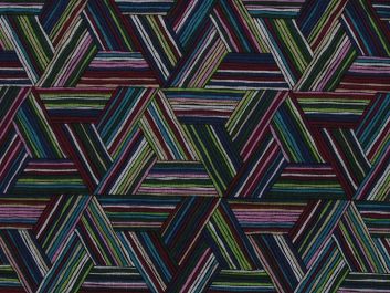 Geometric Weave Printed Ponte Roma, Fuchsia