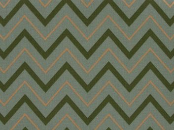 Gilded Zig Zag Printed Canvas, Green