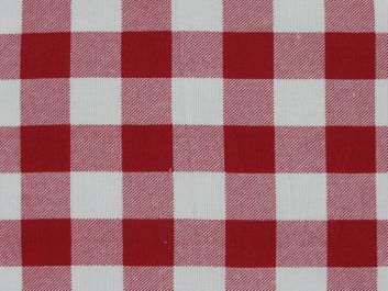 Gingham Check Printed Cotton Corduroy, Red