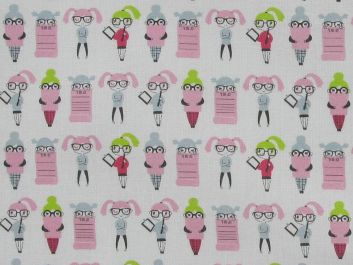 Glasses Girl Cotton Print