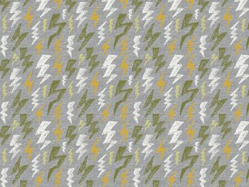 Glow in the Dark Cotton Jersey, Lightning Bolt, Grey