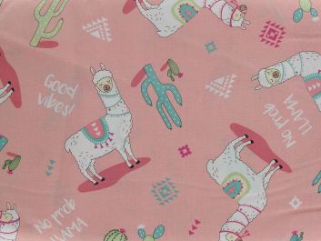Good Vibes Llama Cotton Print