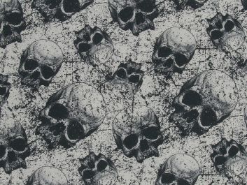 Grunge Skulls Cotton Print