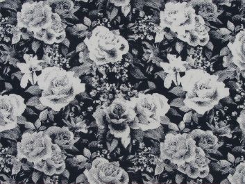 Halftone Rose Cotton Poplin Print, Navy