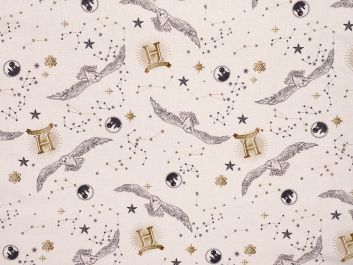 Harry Potter Hedwig Cotton Print, Cream
