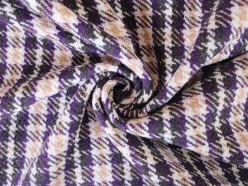 Henri Check Woven Wool Blend, Purple