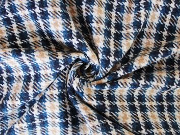 Henri Check Woven Wool Blend, Teal