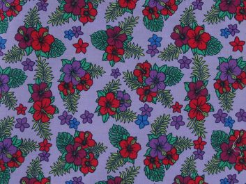 Hibiscus Bunch Cotton Poplin, Lilac