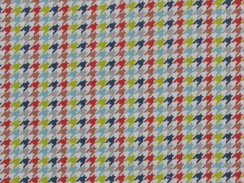 Houndstooth Check Cotton Print, Multi