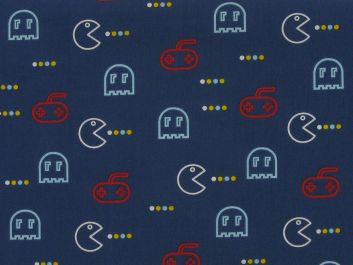 Hungry Gamer Polycotton Print, Navy