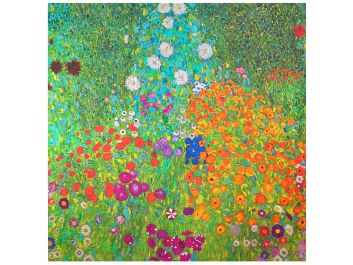 Iconic Art Cotton Cushion Panel, Klimts Flower Garden