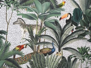 Jungle Prowl Soft Handle Water Repellent Outdoors Fabric, Ivory