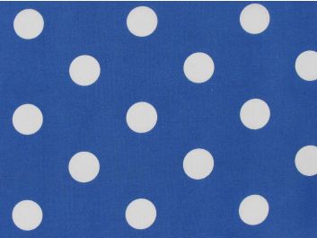 Large White Polka Dot on Royal Background Polycotton Print