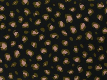 Leopard Cotton Poplin Print, Black