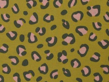 Leopard Cotton Poplin Print, Mustard