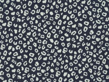 Leopard Print Chambray, Dark Blue