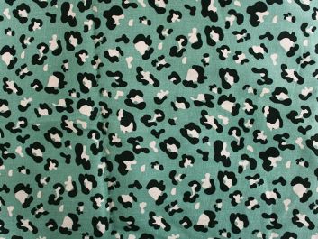 Leopard Spots Printed Double Gauze, Mint