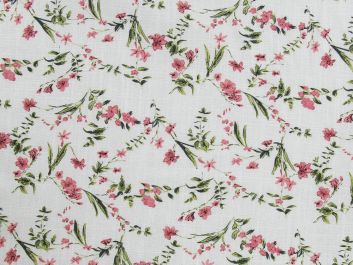 Lily Vines Printed Rayon Linen Print, White