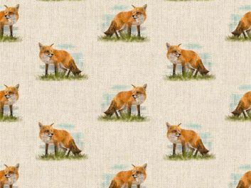 Linen Look Printed Panama, Fox