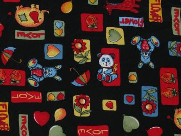 Love Toy Cotton Poplin Print, Black