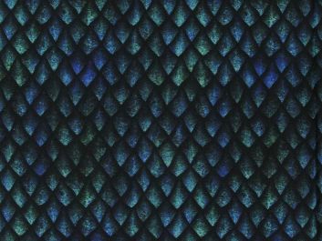 Magic Dragon Scales Cotton Print, Ocean Blue