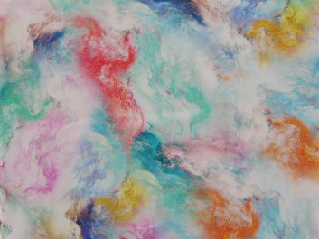 Marble Dream Digital Print Viscose, Blue