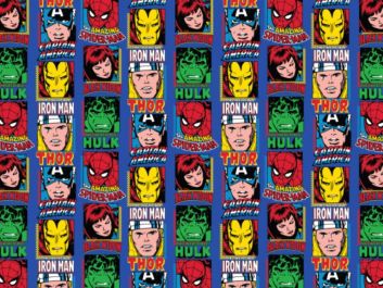 Marvel Comic Heroes Cotton Print, Tiles
