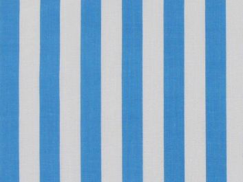Medium 1cm Stripe Polycotton Print, Light Blue