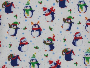 Merry Penguins Polycotton Print