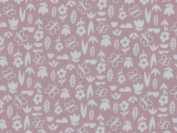 Mini Floral Garden Polycotton Print, Pink