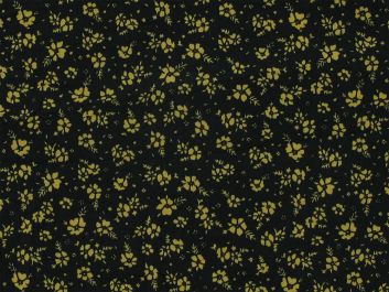 Mini Hibiscus Cotton Poplin Print, Black