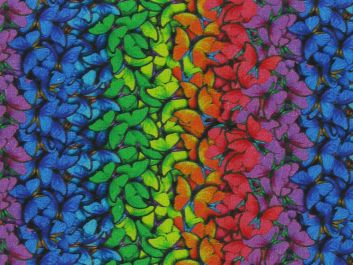 Mini Rainbow Butterfly Mosaic Quilters Cotton Print