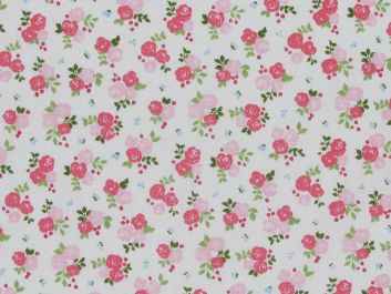 Mini Triple Rose Polycotton Print, Pink