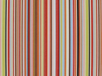 Multi Stripe Cotton Poplin Print, Tangerine
