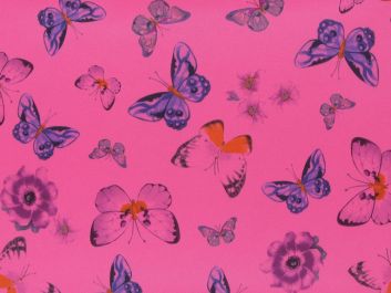 Neon Butterfly Flutter Stretch Polyester, Pink