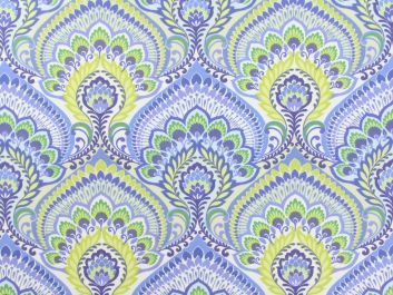 Nikita Flower Cotton Curtain, Azure