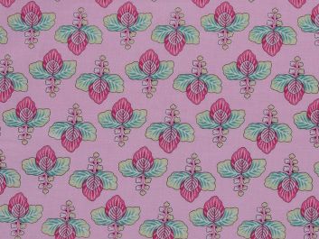 Petal Leaf Cotton Poplin, Light Pink