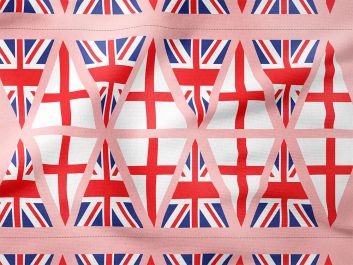 Platinum Jubilee Cotton Bunting Panel, Red